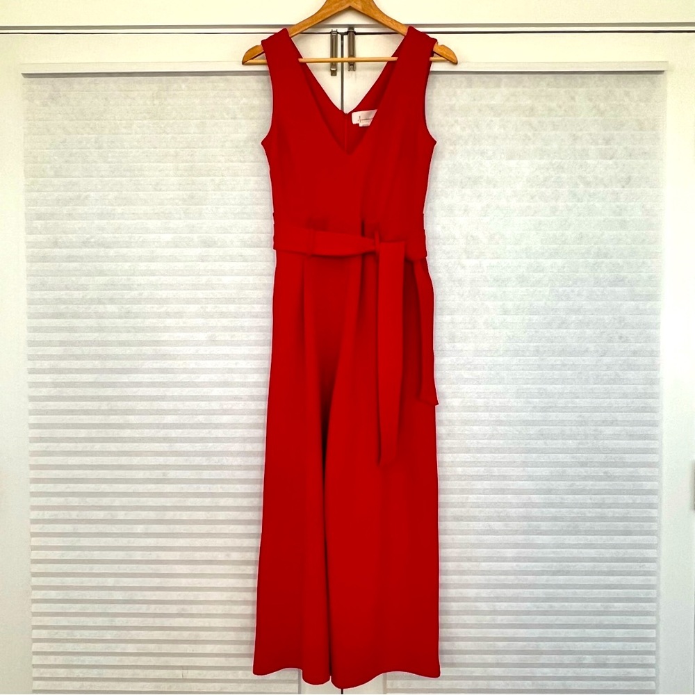Anthropologie Red Jumpsuit